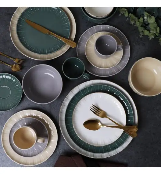 AMBITION | LIGNE TALERZ OBIAD 26 CM ZIELONY / porcelana