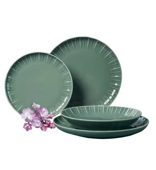 AMBITION | LIGNE KPL SERWIS OBIAD 18 EL 6 OS ZIELONY / porcelana