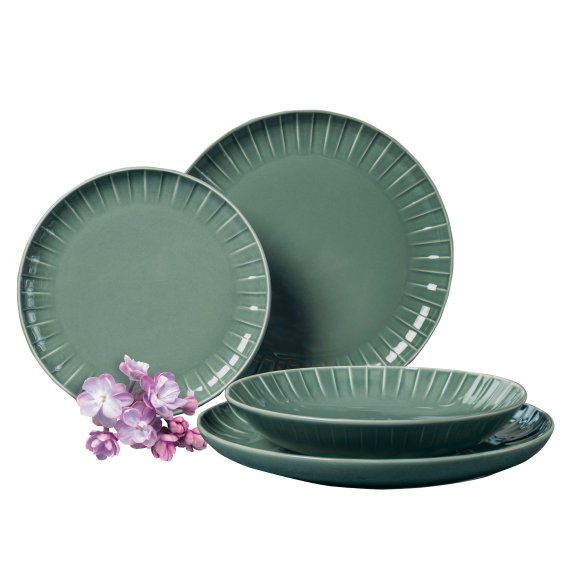 AMBITION | LIGNE KPL SERWIS OBIAD 18 EL 6 OS ZIELONY / porcelana