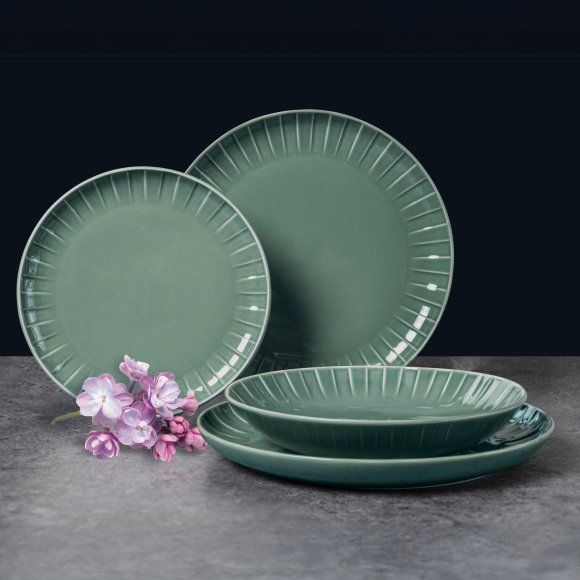 AMBITION | LIGNE KPL SERWIS OBIAD 18 EL 6 OS ZIELONY / porcelana