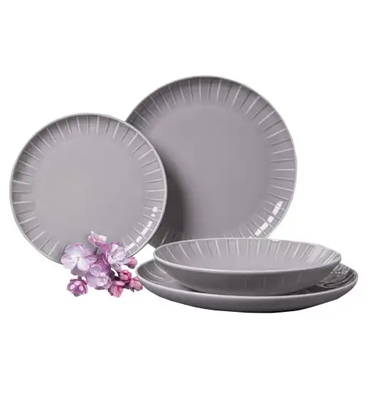 AMBITION | LIGNE KPL SERWIS OBIAD 18 EL 6 OS SZARY / porcelana