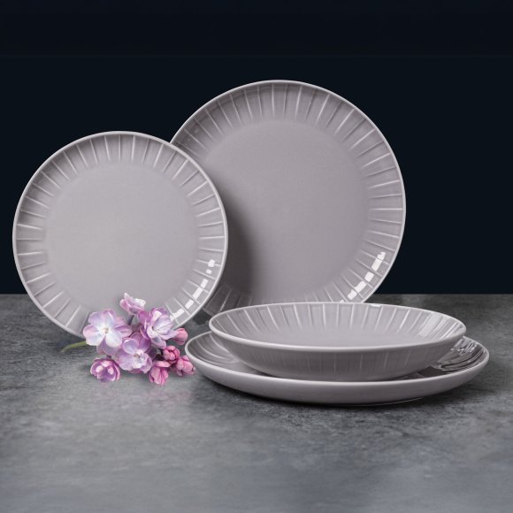 AMBITION | LIGNE KPL SERWIS OBIAD 18 EL 6 OS SZARY / porcelana