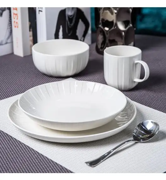 AMBITION | LIGNE TALERZ GŁĘBOKI DO ZUPY 21 CM BIAŁY / porcelana