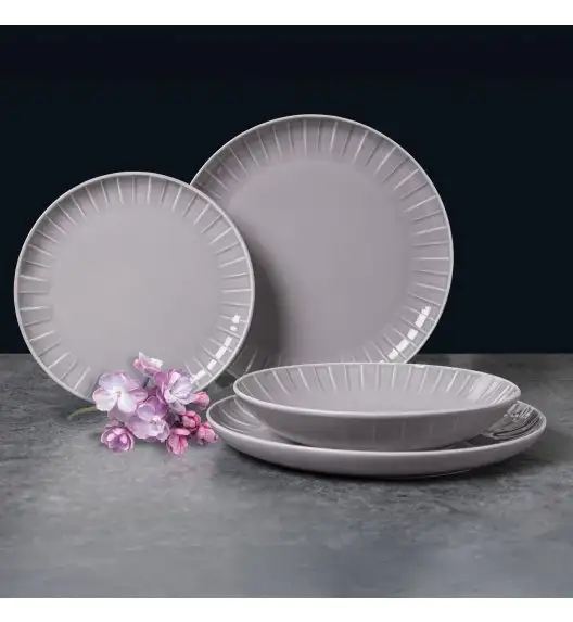 AMBITION | LIGNE TALERZ DO ZUPY 21 CM SZARY / porcelana