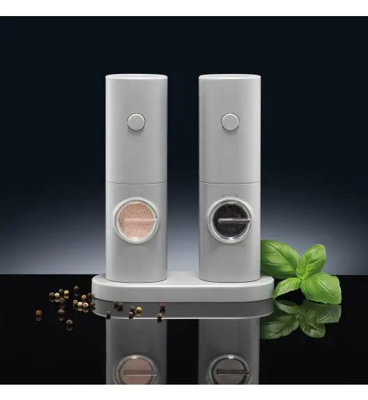 AMBITION MELLIZO Zestaw elektrycznych młynków do soli i pieprzu / szary