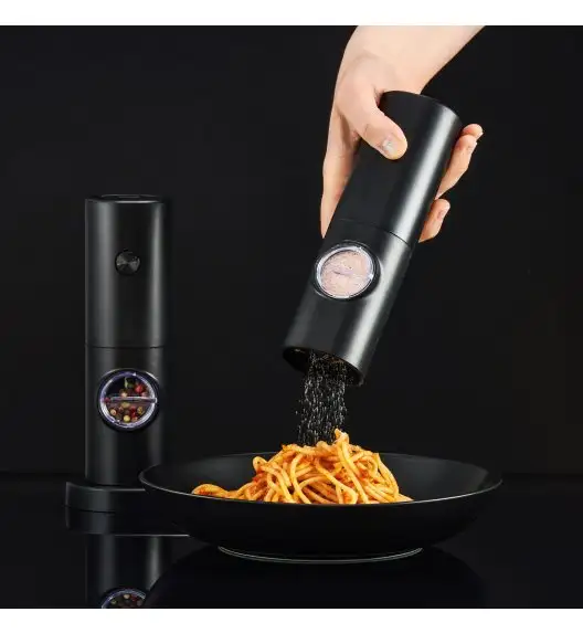 AMBITION MELLIZO Zestaw elektrycznych młynków do soli i pieprzu / czarny