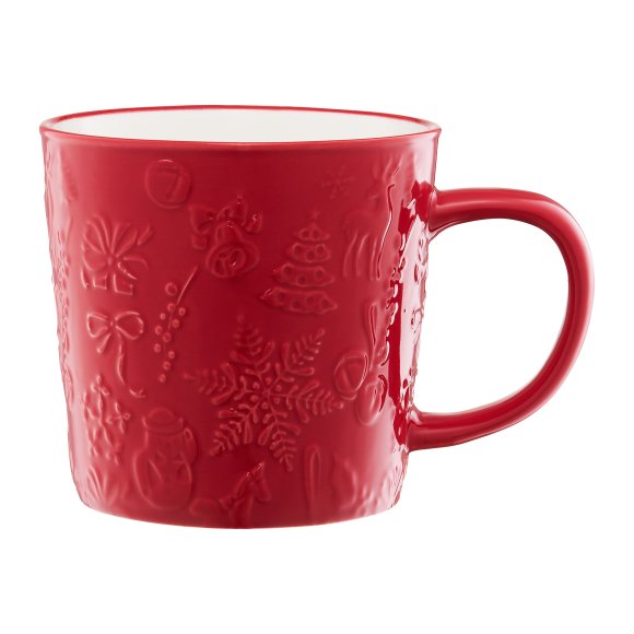 AMBITION FROSTY Kubek świąteczny 380 ml / czerwony / porcelana