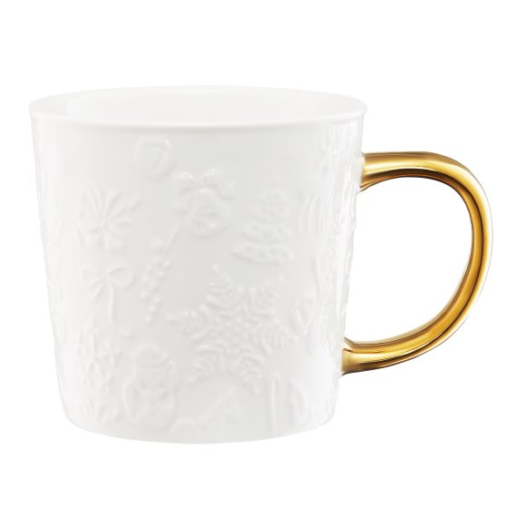 AMBITION FROSTY Kubek świąteczny 380 ml / biało-złoty / porcelana