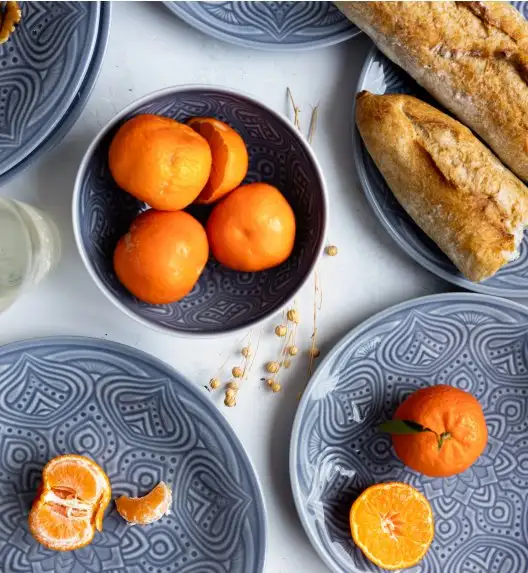 LUBIANA ORIENTAL | K9 SZARO-NIEBIESKI | Serwis obiadowy 6/18 el | porcelana