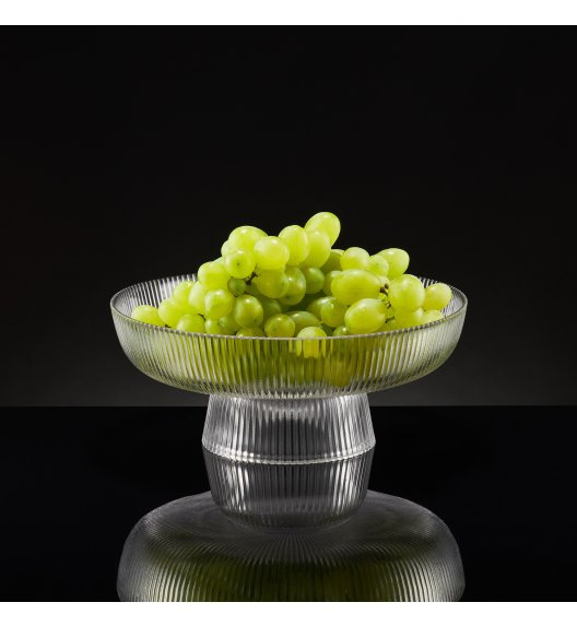 AMBITION | CURLY PATERA 25 CM SZKLANA RYFLOWANA