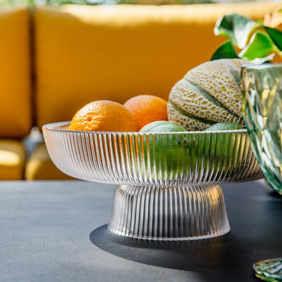 AMBITION | CURLY PATERA 25 CM SZKLANA RYFLOWANA