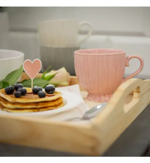 AMBITION | CURLY FILIŻANKA 250 ML RÓŻOWA