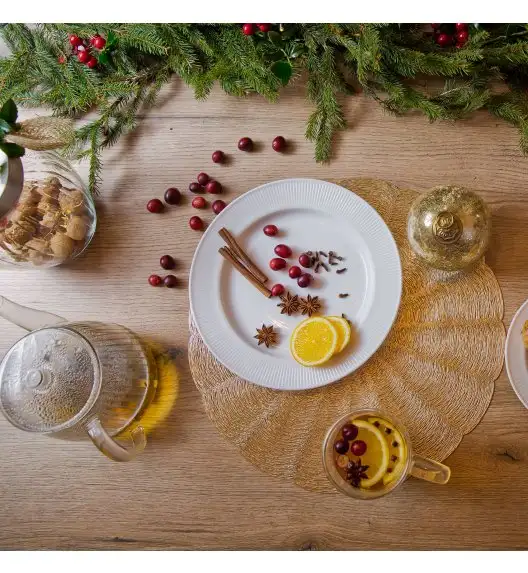 AMBITION | CURLY TALERZ OBIADOWY 25 CM BIAŁY