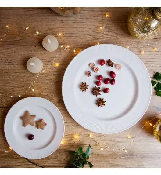 AMBITION | CURLY TALERZ DESEROWY 17,6 CM BIAŁY