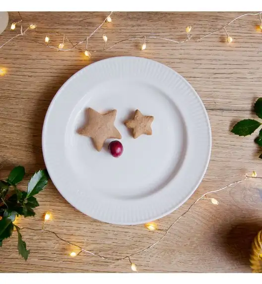 AMBITION | CURLY TALERZ DESEROWY 17,6 CM BIAŁY