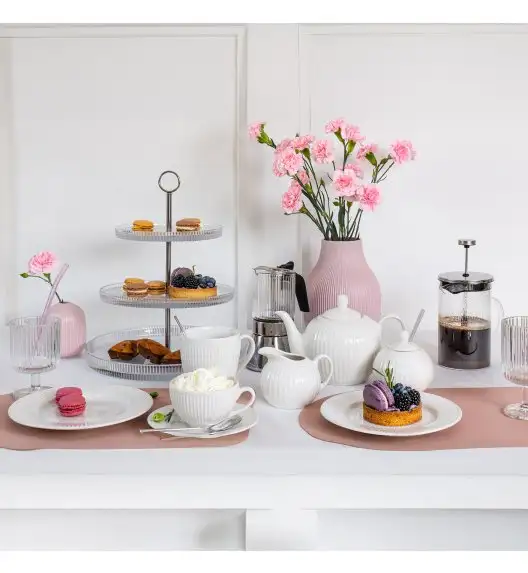 AMBITION | CURLY TALERZ GŁĘBOKI DO ZUPY 22 CM BIAŁY