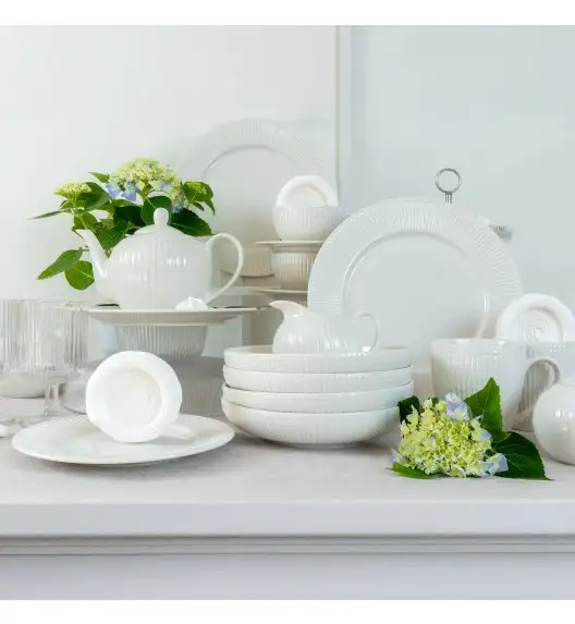 AMBITION | CURLY TALERZ GŁĘBOKI DO ZUPY 22 CM BIAŁY