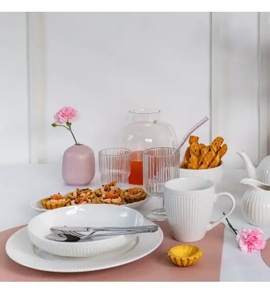 AMBITION | CURLY TALERZ GŁĘBOKI DO ZUPY 22 CM BIAŁY