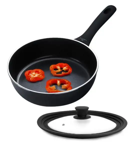 GERLACH CONTRAST PROCOAT Patelnia głęboka 24 cm z powłoką ceramiczną XERA DUR non-stick  + pokrywka silikonowa