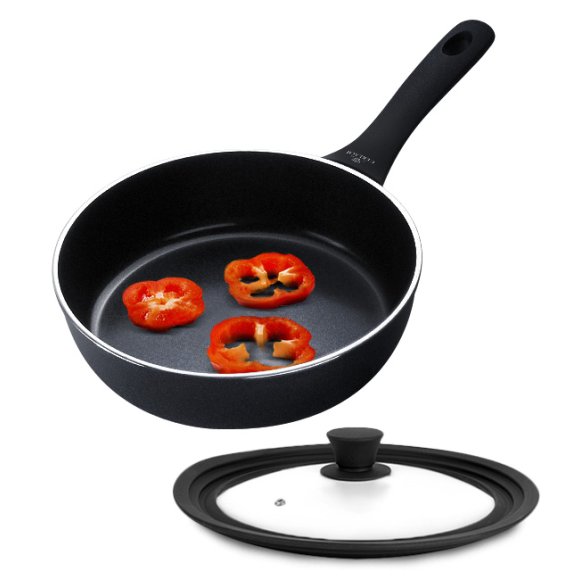 GERLACH CONTRAST PROCOAT Patelnia głęboka 24 cm z powłoką ceramiczną XERA DUR non-stick  + pokrywka silikonowa
