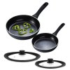 GERLACH CONTRAST PROCOAT Komplet patelni 20, 28 cm z powłoką ceramiczną non-stick + pokrywki silikonowe