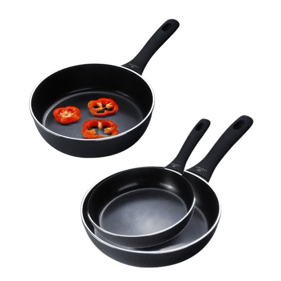 GERLACH CONTRAST PROCOAT Komplet Patelnie 20 + 28 cm + głęboka 24 cm z powłoką ceramiczną XERA DUR non-stick 
