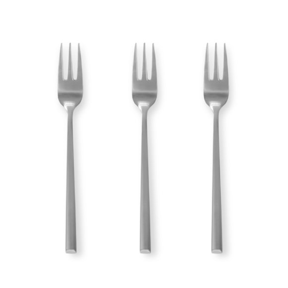 AMBITION COMO Sztućce Komplet 3 szt. Widelczyków do ciasta 14,5 cm dla 3 osób na zawieszce / połysk