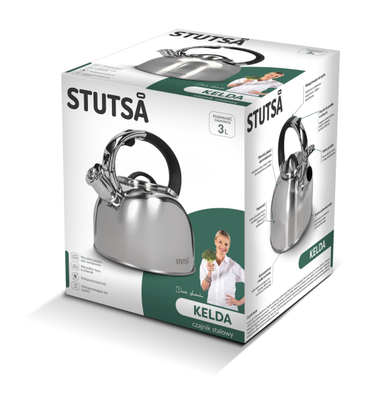 STUTSA KELDA Czajnik 3 L ze stali nierdzewnej / indukcja 