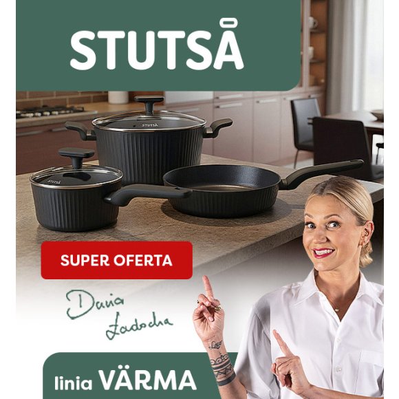 WYPRZEDAŻ! STUTSA VARMA Garnek 4 L z pokrywką 24 cm / nieprzywierająca powłoka non stick