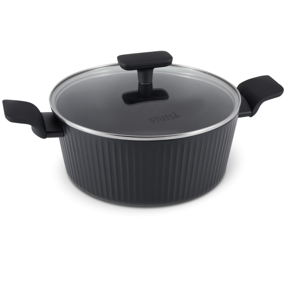 WYPRZEDAŻ! STUTSA VARMA Garnek 4 L z pokrywką 24 cm / nieprzywierająca powłoka non stick