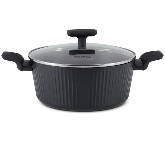 WYPRZEDAŻ! STUTSA VARMA Garnek 4 L z pokrywką 24 cm / nieprzywierająca powłoka non stick