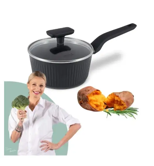 STUTSA VARMA Rondel z 1,3 L pokrywką 16 cm / nieprzywierająca powłoka non stick