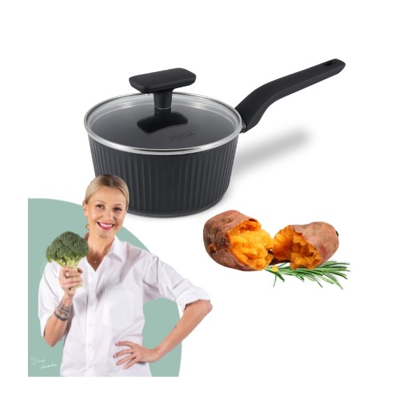 STUTSA VARMA Rondel z 1,3 L pokrywką 16 cm / nieprzywierająca powłoka non stick