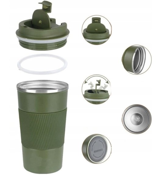 KAIA HOME | Kubek termiczny 510 ml antypoślizgowy / zielony