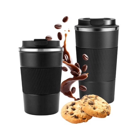 KAIA HOME | Komplet 2x Kubek termiczny 510 ml + 380 ml / czarne