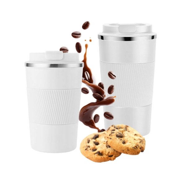 KAIA HOME | Komplet 2x Kubek termiczny 510 ml + 380 ml / białe