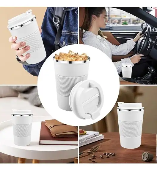 KAIA HOME | Komplet 2x Kubek termiczny 510 ml + 380 ml / białe