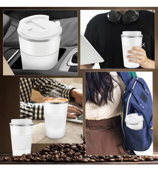 KAIA HOME | Komplet 2x Kubek termiczny 510 ml + 380 ml / białe