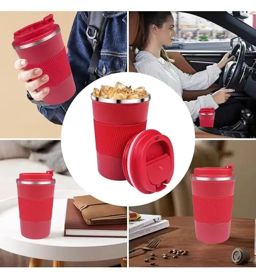 KAIA HOME | Komplet 2x Kubek termiczny 510 ml + 380 ml / czerwone