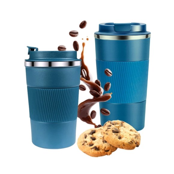 KAIA HOME | Komplet 2x Kubek termiczny 510 ml + 380 ml / niebieskie