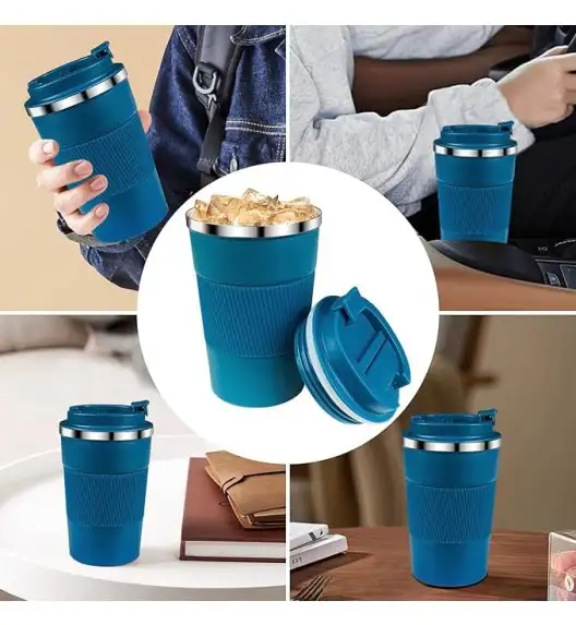 KAIA HOME | Komplet 2x Kubek termiczny 510 ml + 380 ml / niebieskie