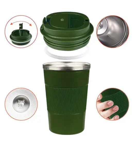 KAIA HOME | Komplet 2x Kubek termiczny 510 ml + 380 ml / zielone