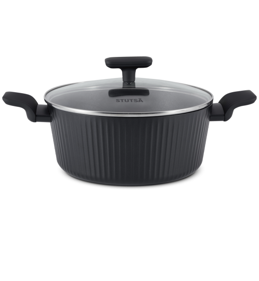 STUTSA VARMA Komplet 3 garnków 6 el + patelnia 28 cm / nieprzywierająca powłoka non stick