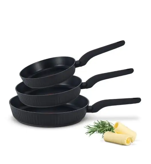 STUTSA VARMA Komplet 3 garnków 6 el + 3 patelnie 20, 24, 28 cm / nieprzywierająca powłoka non stick