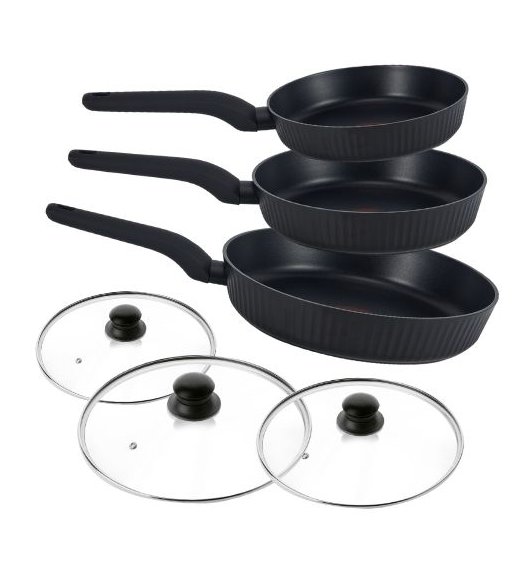 STUTSA | VARMA Komplet 3 patelni z thermo spot (20, 24, 28 cm) + 3 pok uniwersalne