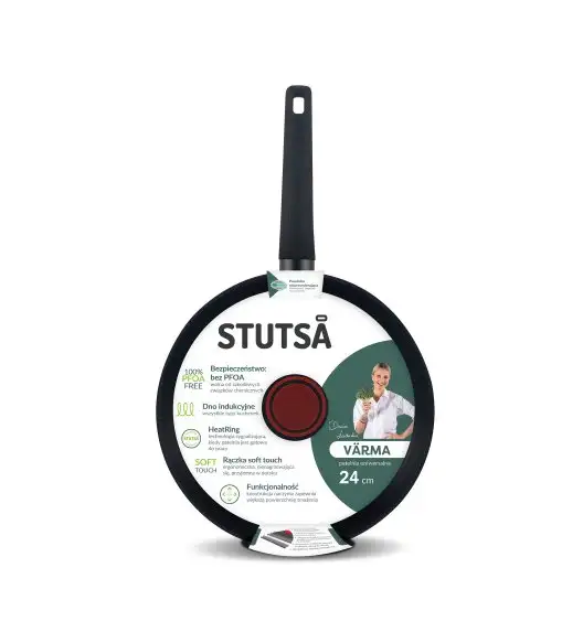 STUTSA | VARMA Komplet 3 patelni z thermo spot (20, 24, 28 cm) + pok silikonowe PSUM+D