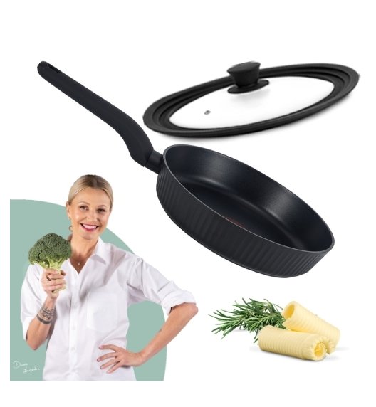 STUTSA | VARMA Patelnia z thermo spot 24 cm + pokrywka silikonowa 3w1