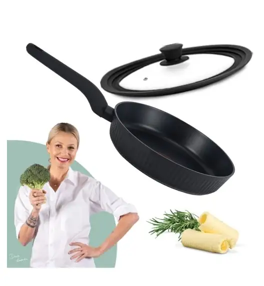 STUTSA | VARMA Patelnia z thermo spot 24 cm + pokrywka silikonowa 3w1