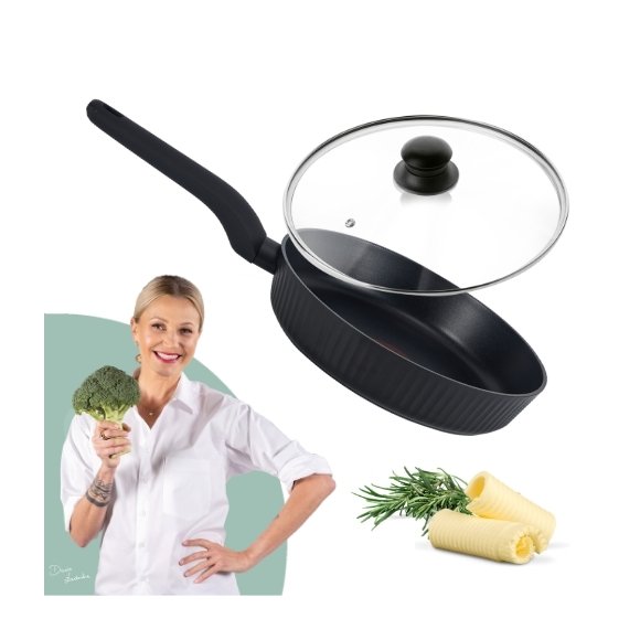 STUTSA | VARMA Patelnia z thermo spot 24 cm + pokrywka uniwersalna