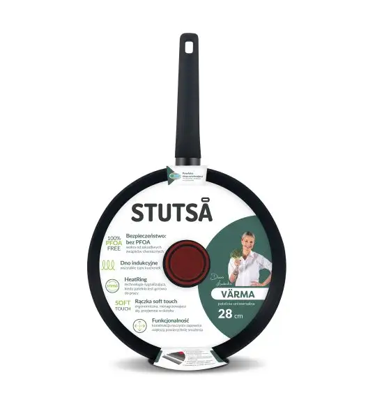 STUTSA | VARMA Patelnia z thermo spot 28 cm + pokrywka silikonowa 3w1